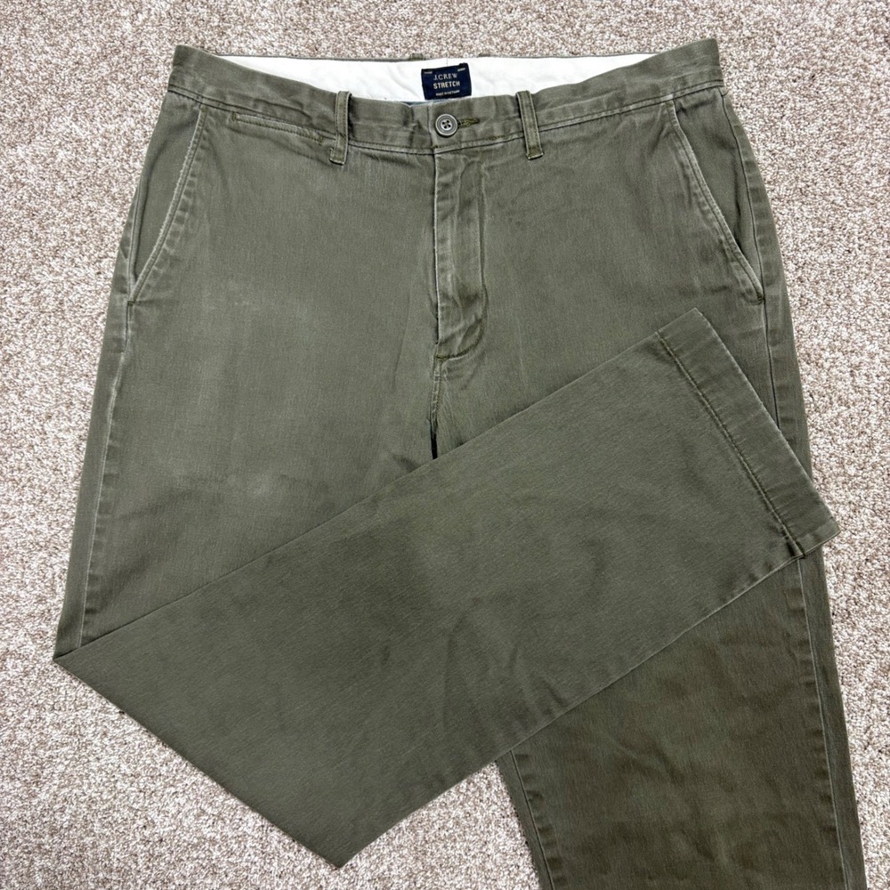 J.Crew 1040 Athletic Taper Stretch Chino Pants Mens 32x30 Olive Green